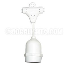 21' Commercial Linear Light String Strand - Medium Base Suspended - White - Festival Indoor/Outdoor Lighting