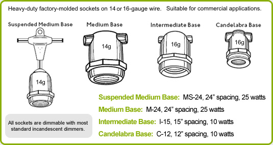 Commercial Grade Linear Light String Sockets