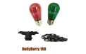 HollyBerry Festive String Light Kit - 100 ft Red & Green - LSM-100-BLK-HB        
