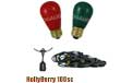 HollyBerry Festive String Light Kit - 100 ft Suspended Red & Green Ceramic - LSM-S-100-BLK-HBC     