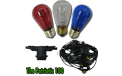 The Patriotic Festival String Light Starter Kit - 100' Commercial Light Strand RWB - LSM-100-BLK-PAT