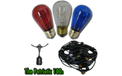 The Patriotic Festival String Light Starter Kit - 100' Commercial Light Strand with Extended Socket - LSM-S-100-BLK-PAT