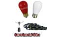 Santa Special Festive String Light Kit - 100 ft Suspended Red & White Ceramic - LSM-S-100-BLK-SSC     