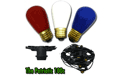 The Patriotic 100c Starter Kit - 100' Commercial Linear Light String Strand - Medium Base LSM100BLK-PATC