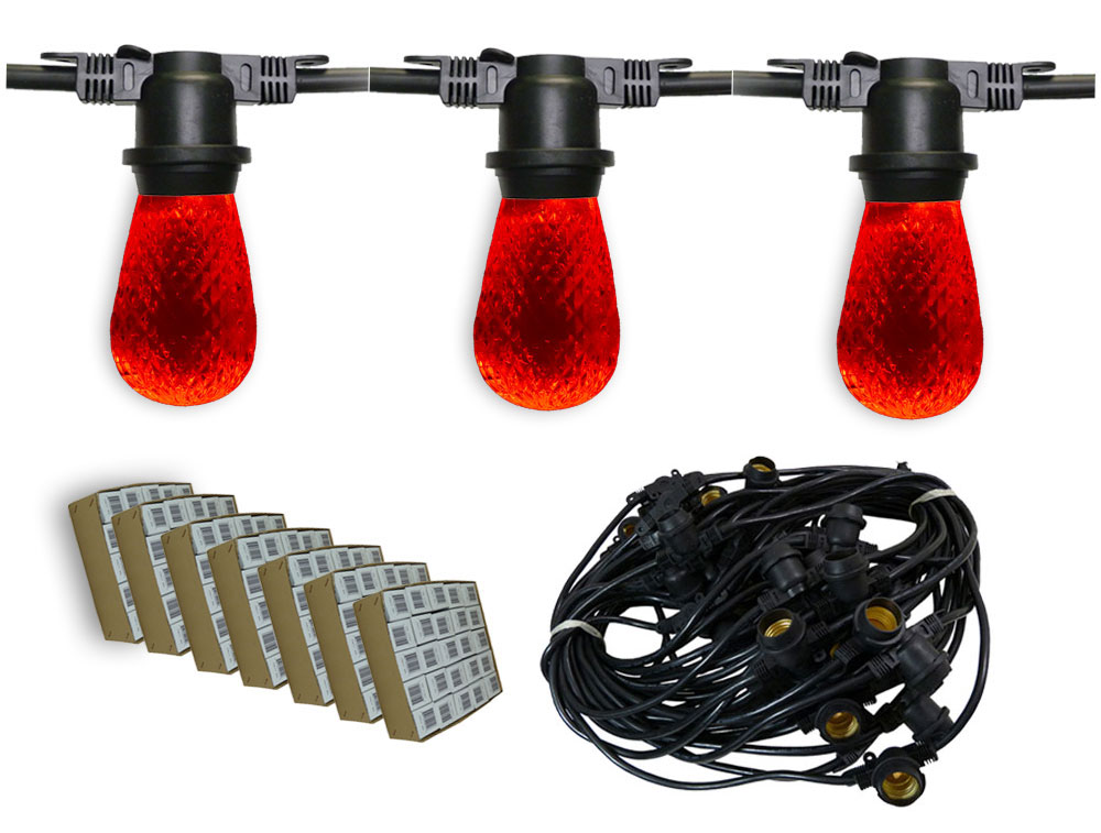 330 Red LED Heavy-Duty String Light Kit