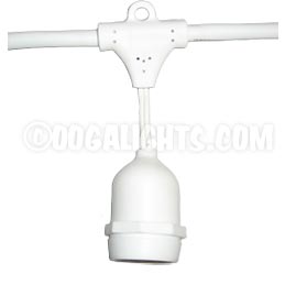 330' Commercial Linear Light String Strand - Medium Base Suspended - White - Festival Indoor/Outdoor Lighting
