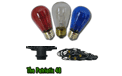 Red White & Blue Festival String Light Starter Kit - 48' Commercial Light Strand  - LSM-48-BLK-PAT