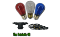 The Patriotic 48c Starter Kit - 48' Commercial Linear Light Strand - Medium Base - Ceramic Bulbs - LSM-48-BLK-PATC