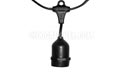 48' Commercial Linear Light String Strand - Medium Base Suspended - Black LSMS2448-BLK