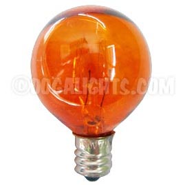 7.5 Watt Candelabra Base Linear Commercial Light Stringer Bulb - 25 Pack - Amber - Festival Indoor/Outdoor Lighting