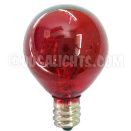 7.5 Watt Candelabra Base Linear Commercial Light Stringer Bulb - 25 Pack - Red - Festival Indoor/Outdoor Lighting