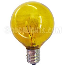 7.5 Watt Candelabra Base Linear Commercial Light Stringer Bulb - 25 Pack - Yellow - Festival Indoor/Outdoor Lighting
