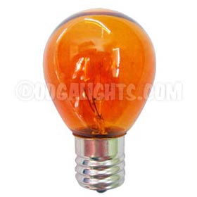 10 Watt S11 Intermediate Base Linear Commercial Light Stringer Bulb - 25 Pack - Amber - Festival Lighting