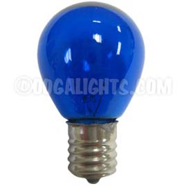 10 Watt S11 Intermediate Base Linear Commercial Light Stringer Bulb - 25 Pack - Blue - Festival Lighting