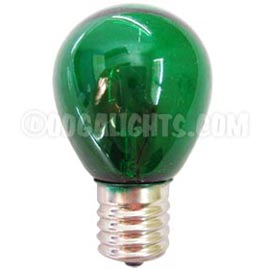 10 Watt S11 Intermediate Base Linear Commercial Light Stringer Bulb - 25 Pack - Green - Festival Lighting