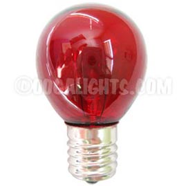 10 Watt S11 Intermediate Base Linear Commercial Light Stringer Bulb - 25 Pack - Red - Festival Lighting