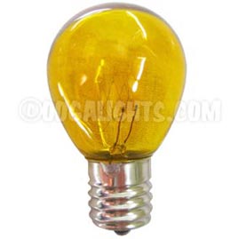 10 Watt S11 Intermediate Base Linear Commercial Light Stringer Bulb - 25 Pack - Yellow - Festival Lighting