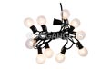 Indoor/Dry Outdoor Candelabra Base Globe Party String Light Strand Set - Black Wire - 10 Clear Bulbs - 24" Spacing - AIS-10BK24