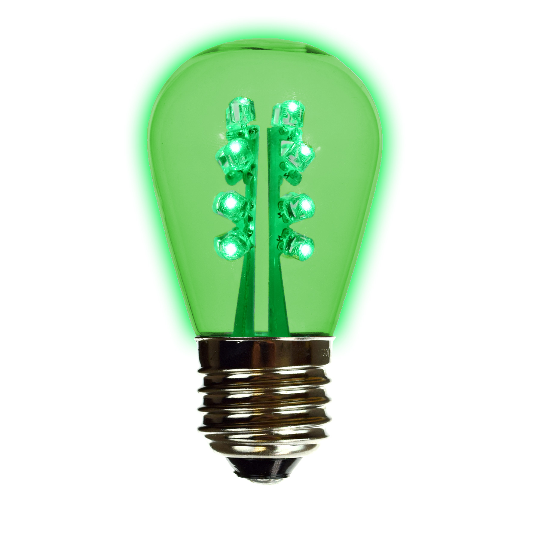 LED S14 Light Bulb Medium Base Green/Glass LIS14LEDGR/GL