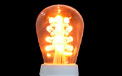 LED S14 Light Bulb - Medium Base - Amber/Glass - LI-S14LED-AM/GL