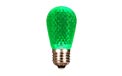 LED S14 Light Bulb - Medium Base - Faceted Bulb - Green