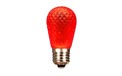 LED S14 Light Bulb - Medium Base - Faceted Bulb - Red