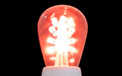 LED S14 Light Bulb - Medium Base - Red/Glass - LI-S14LED-RE/GL