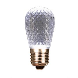LED S14 Light Bulb - Medium Base - Faceted Bulb - Cool White - Festival Indoor/Outdoor Lighting