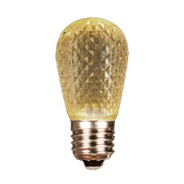 LED S14 Light Bulb - Medium Base - Faceted Bulb - Sun Warm White - Festival Indoor/Outdoor Lighting