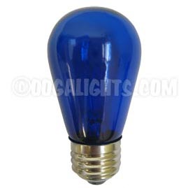 11 Watt S14 Medium Base Linear Commercial Light Stringer Bulb - 25 Pack - Blue - Festival Indoor/Outdoor Lighting
