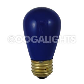 11 Watt S14 Medium Base Linear Commercial Light Stringer Bulb - 25 Pack - Ceramic Blue - Festival Indoor/Outdoor Lighting