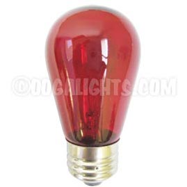 11 Watt S14 Medium Base Linear Commercial Light Stringer Bulb - 25 Pack - Red - Festival Indoor/Outdoor Lighting