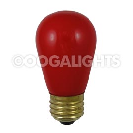 11 Watt S14 Medium Base Linear Commercial Light Stringer Bulb - 25 Pack - Ceramic Red - Festival Indoor/Outdoor Lighting
