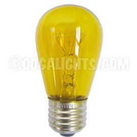 11 Watt S14 Medium Base Linear Commercial Light Stringer Bulb - 25 Pack - Yellow - Festival Indoor/Outdoor Lighting