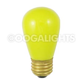 11 Watt S14 Medium Base Linear Commercial Light Stringer Bulb - 25 Pack - Ceramic Yellow - Festival Indoor/Outdoor Lighting