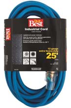 25' Cold Temperature Extension Power Cord - 12/3 - Blue