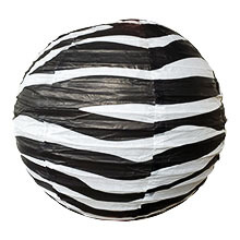 Zebra Striped Paper Lantern - 14" Dia.