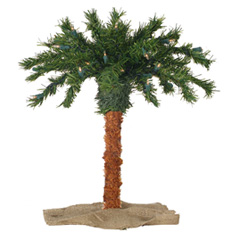 15" Pre Lit Palm Tree - 20 Clear Lights