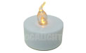 LED Flickering Flame Tea Light Candle - White w/ Amber Flame - AIS-TLAM