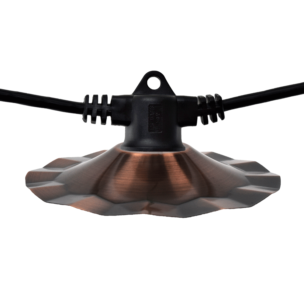 Commercial Restaurant Beer Garden Light String - Copper Shades