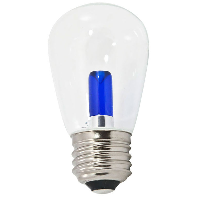 Blue Transparent LED S14 Professional Series Light Bulbs 25 Pack