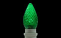 Commercial LED C7 Linear Light Strand Bulbs - 25 Pack - GREEN Faceted - HB-LEDC7GRN25PK
