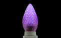 Commercial LED C7 Linear Light Strand Bulbs - 25 Pack - Purple Faceted - HB-LEDC7PUR25PK