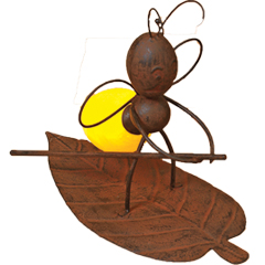 LED Lighted Metal Firefly with Leaf - 1665530