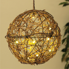 Battery Operated 8" Natural Grapevine LED Ball Light Sphere