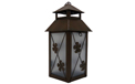 Solar Rustic Metal Square Lantern - Flower - GC1743080F
