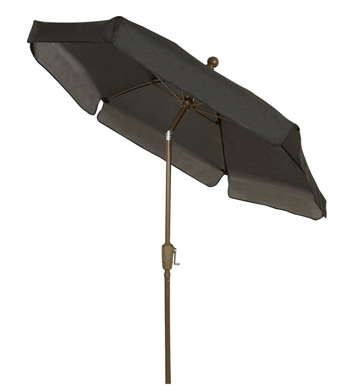 7.5u002639; Black Hexagon Garden Umbrella  Bronze Finish