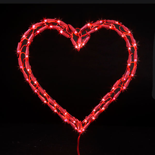 red heart christmas light red heart christmas light
