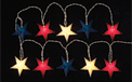 Red White &amp; Blue Star Party String Lights - GC1127370