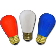 Red, White & Blue Light Bulbs